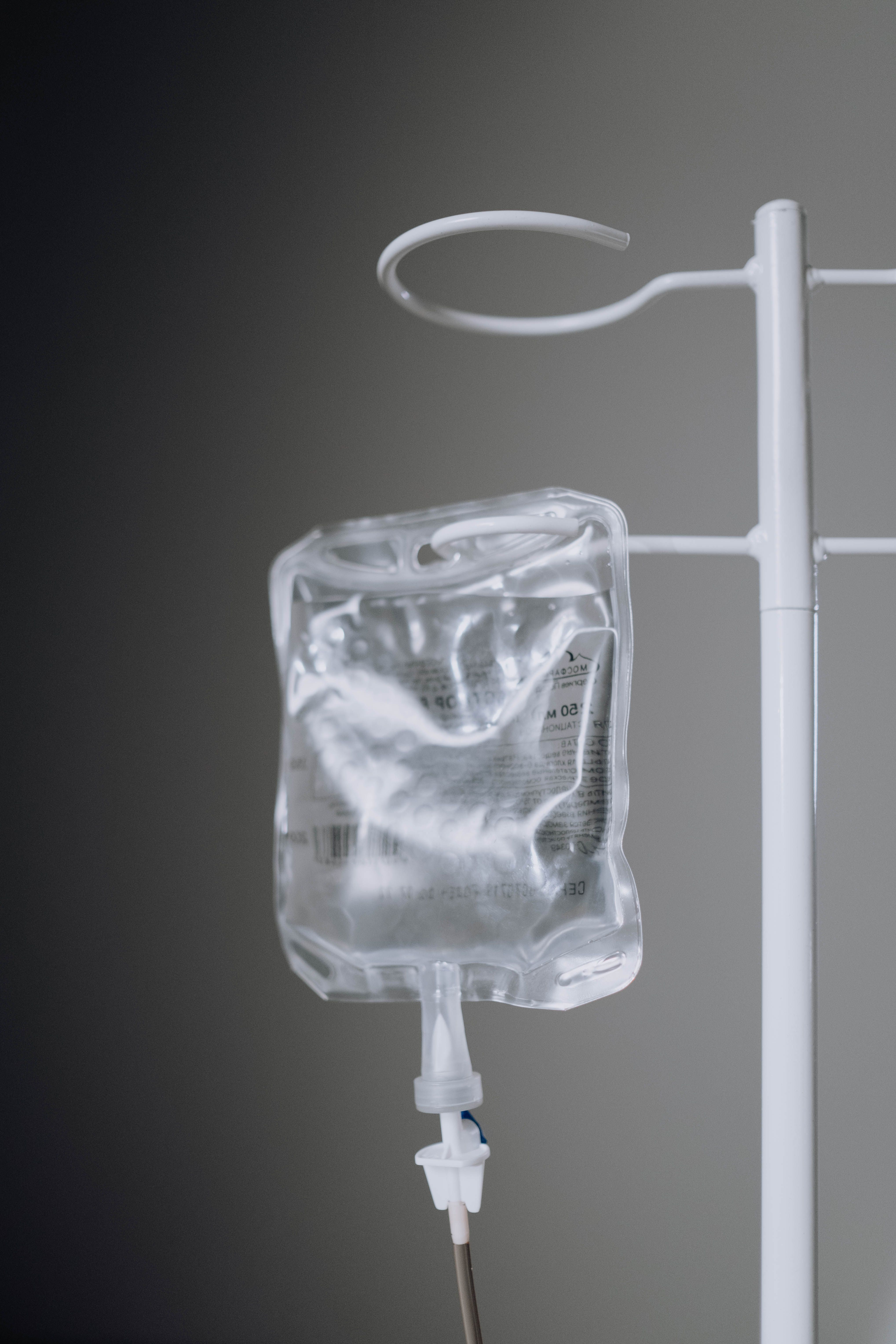 IV drip bag on a stand