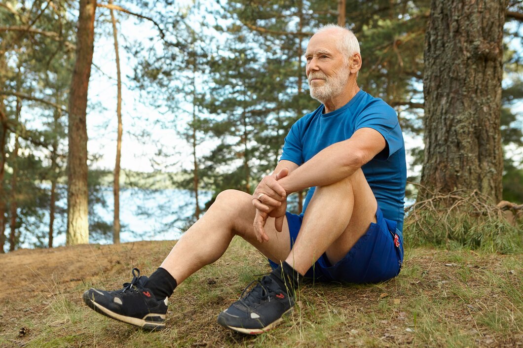 Man in sports gear after a running training session