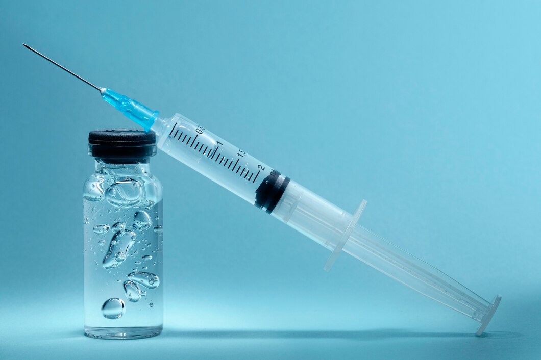 Close-up of an injectable syringe