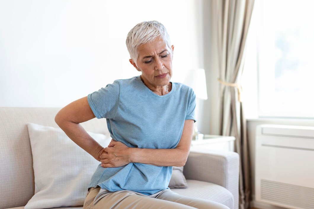 Woman experiencing hormone-related discomfort
